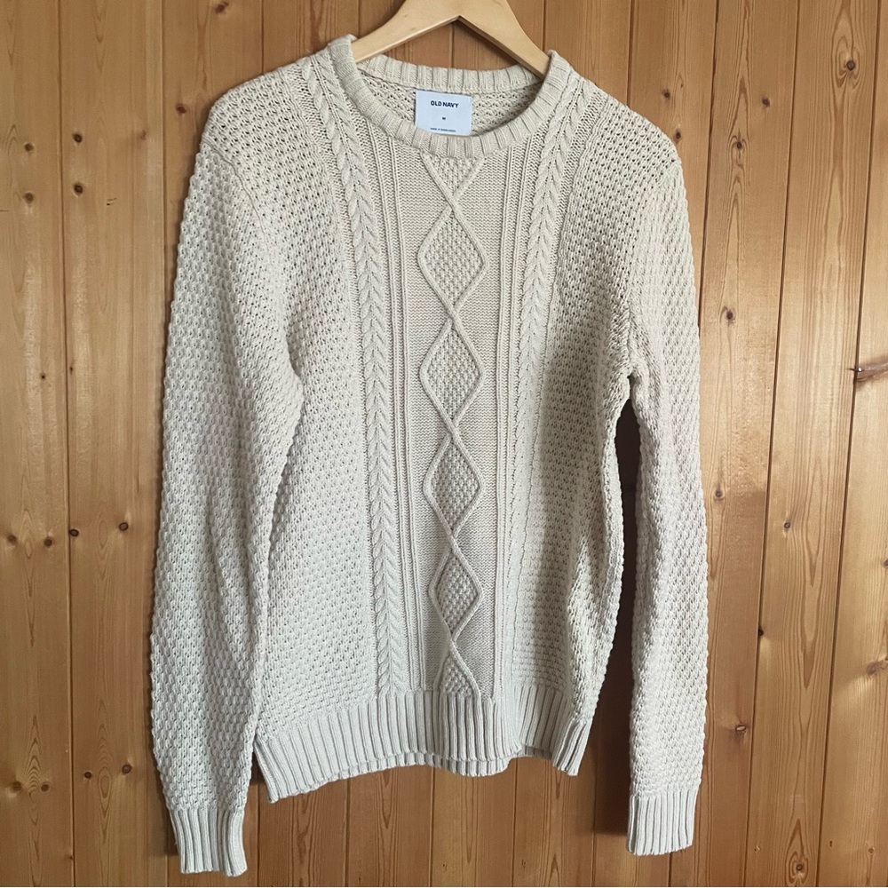 Old Navy Cream Cable Knit Sweater